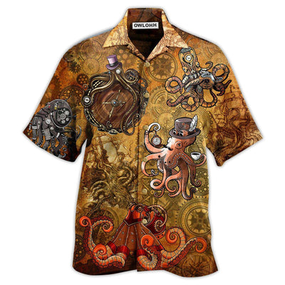 Hawaiian Shirt / Adults / S Octopus Steampunk Vintage Style - Hawaiian Shirt - Owls Matrix LTD