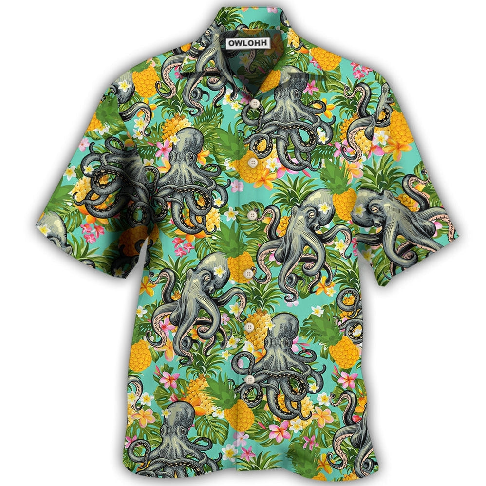 Hawaiian Shirt / Adults / S Octopus Tropical Peace Life Style - Hawaiian Shirt - Owls Matrix LTD