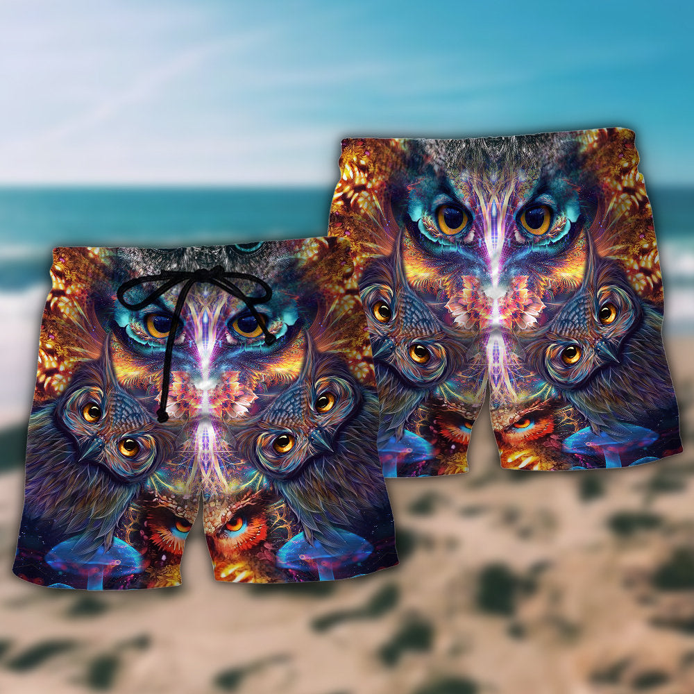 Owl Awesome Eyes Mysterious - Beach Short - Owls Matrix LTD