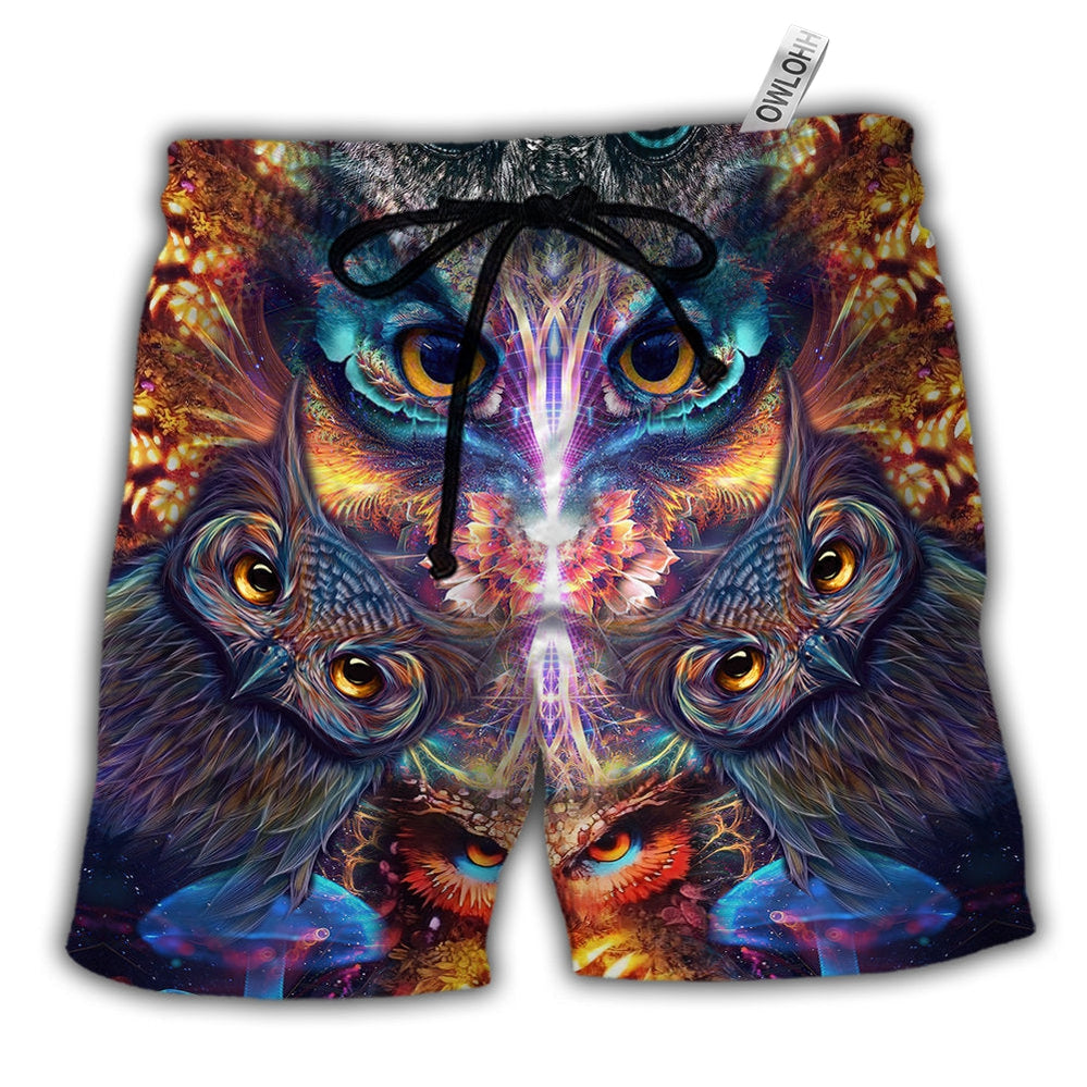Beach Short / Adults / S Owl Awesome Eyes Mysterious - Beach Short - Owls Matrix LTD