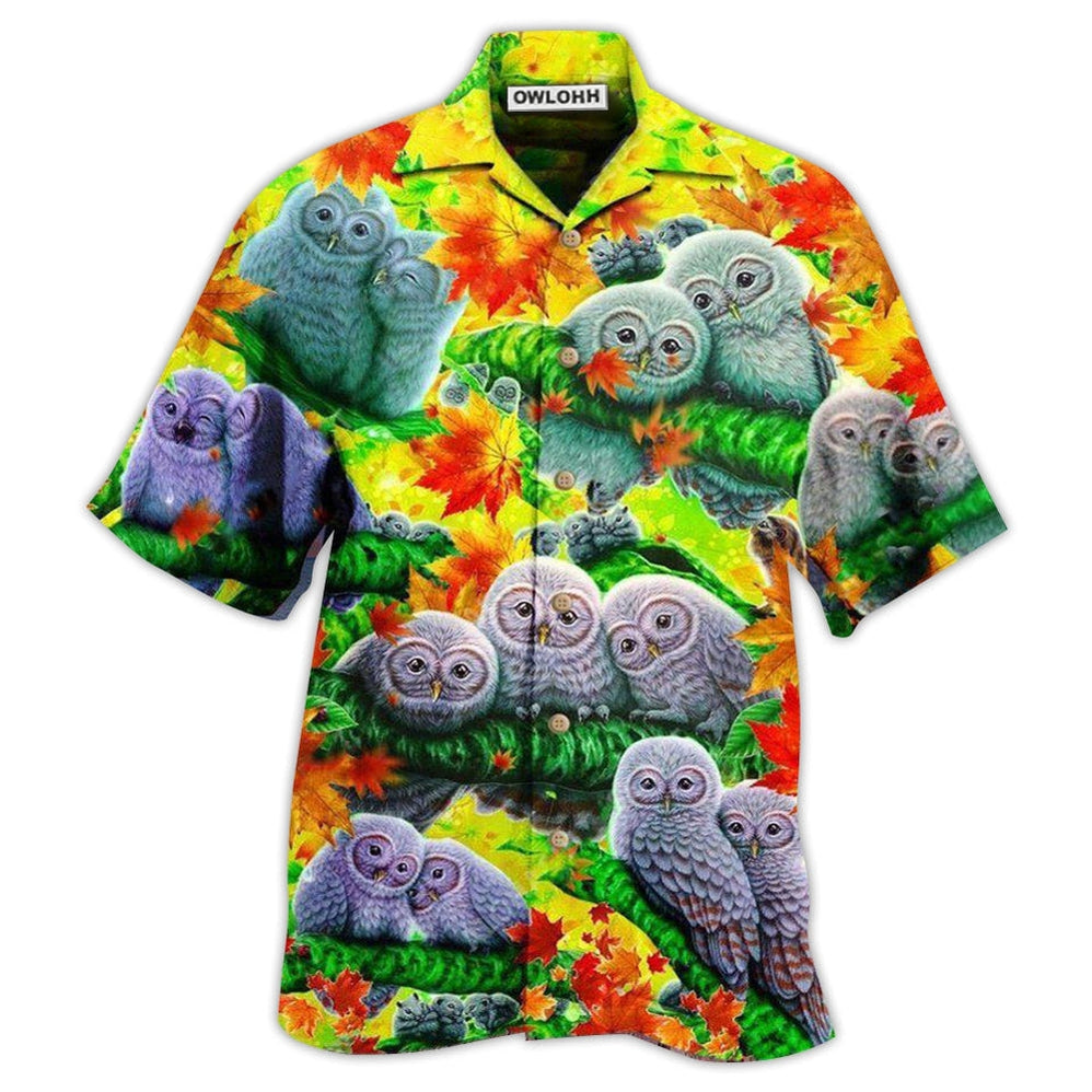 Hawaiian Shirt / Adults / S Owl Love Happy Family - Hawaiian Shirt - Owls Matrix LTD