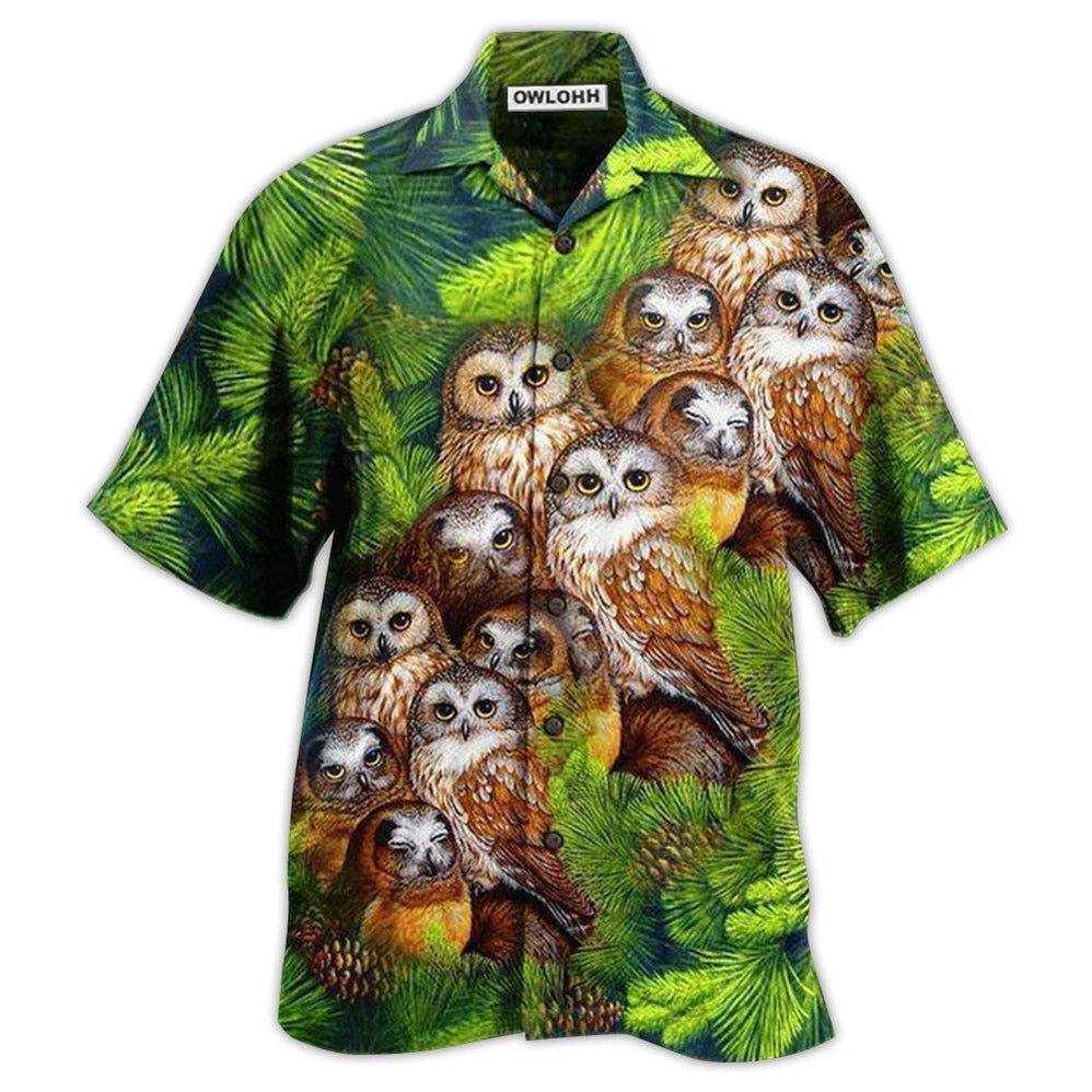 Hawaiian Shirt / Adults / S Owl Love Animals Life Style Lovely - Hawaiian Shirt - Owls Matrix LTD