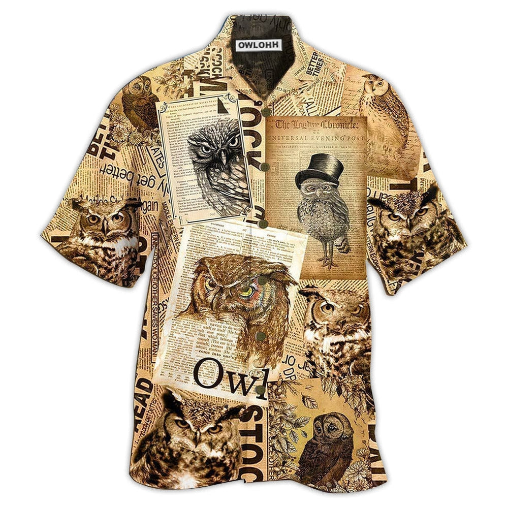 Hawaiian Shirt / Adults / S Owl Paper Retro Vintage - Hawaiian Shirt - Owls Matrix LTD