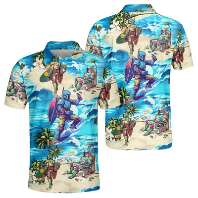 Boba Fett Star Wars Surfing - Polo Shirt