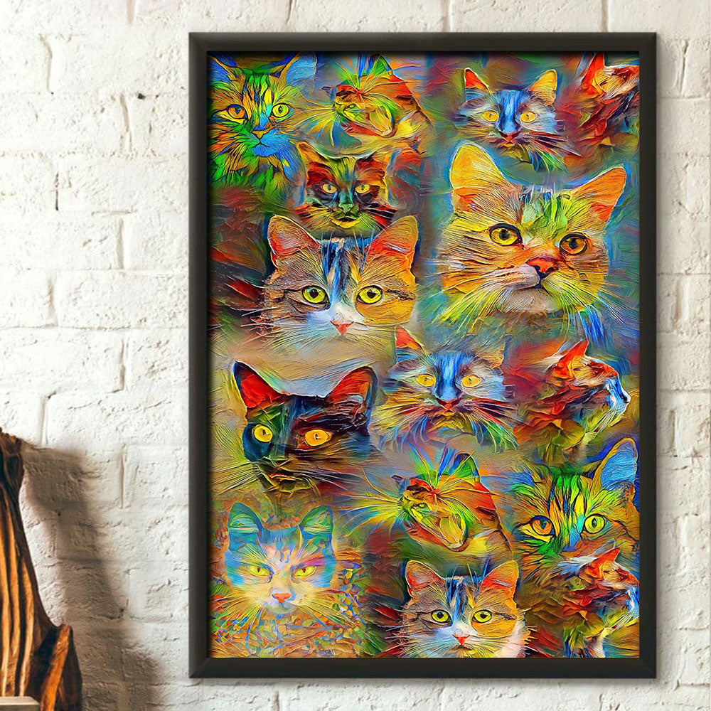 Cat Beautiful Colorfull Painting - Vertical Poster - Owls Matrix LTD