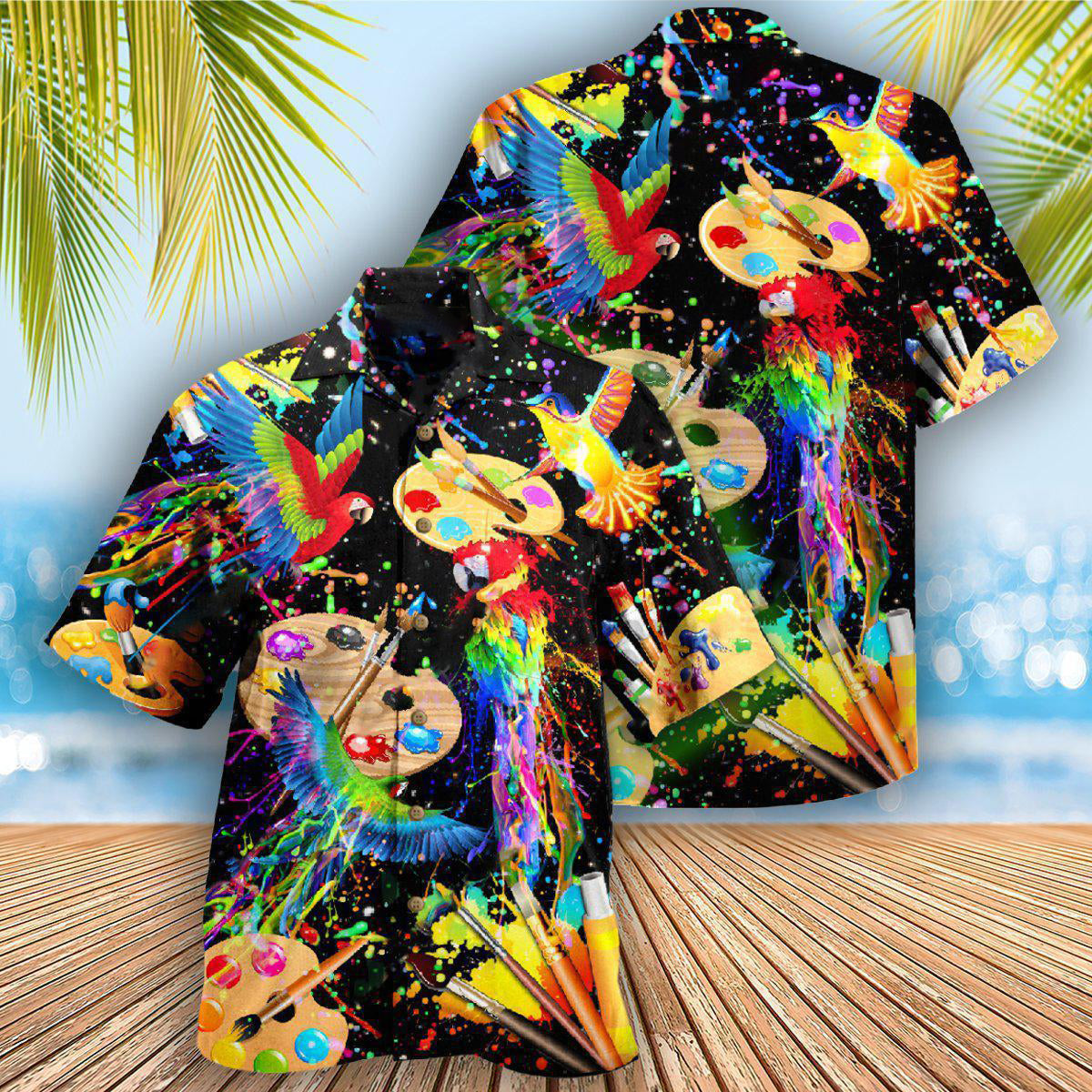 Parrot Painting Your Dream - Hawaiian Shirt - Owls Matrix LTD