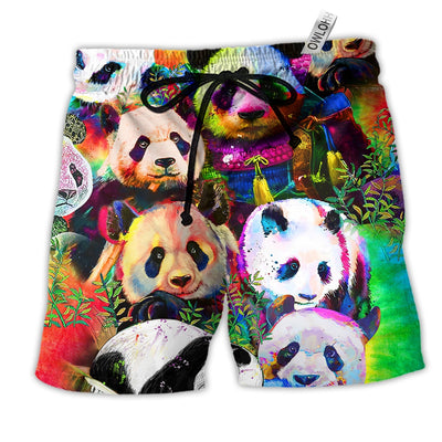 Beach Short / Adults / S Panda Colorful Giant Lovely Style - Beach Short - Owls Matrix LTD