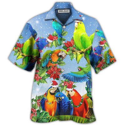 Hawaiian Shirt / Adults / S Parrot Couple Merry Christmas - Hawaiian Shirt - Owls Matrix LTD