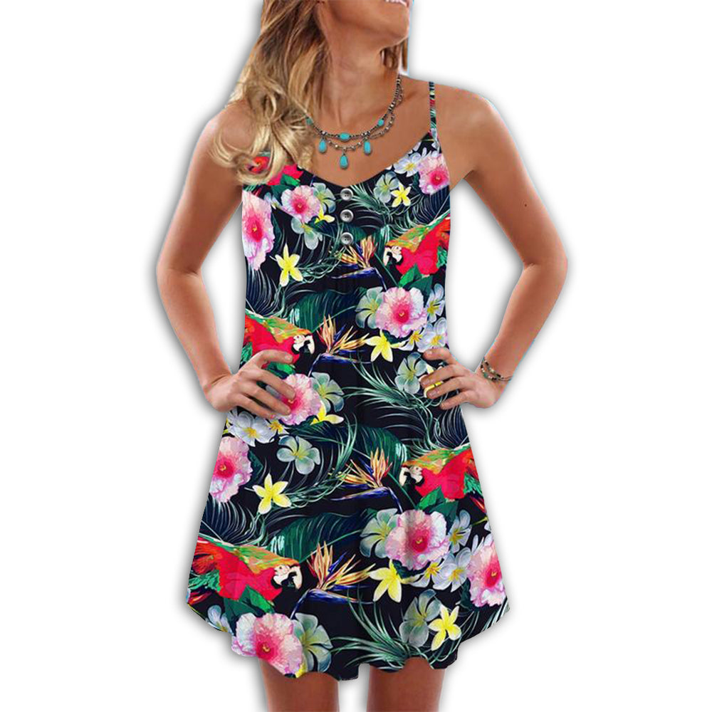 Parrot Loves Summer Tropical Style Amazing - Summer Dress - Owls Matrix LTD