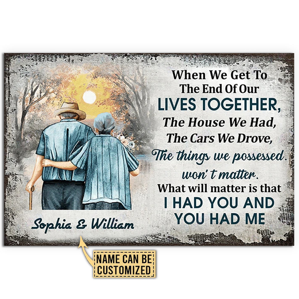 12x18 Inch Couple Family Old Couple When We Get Personalized - Horizontal Poster - Owls Matrix LTD