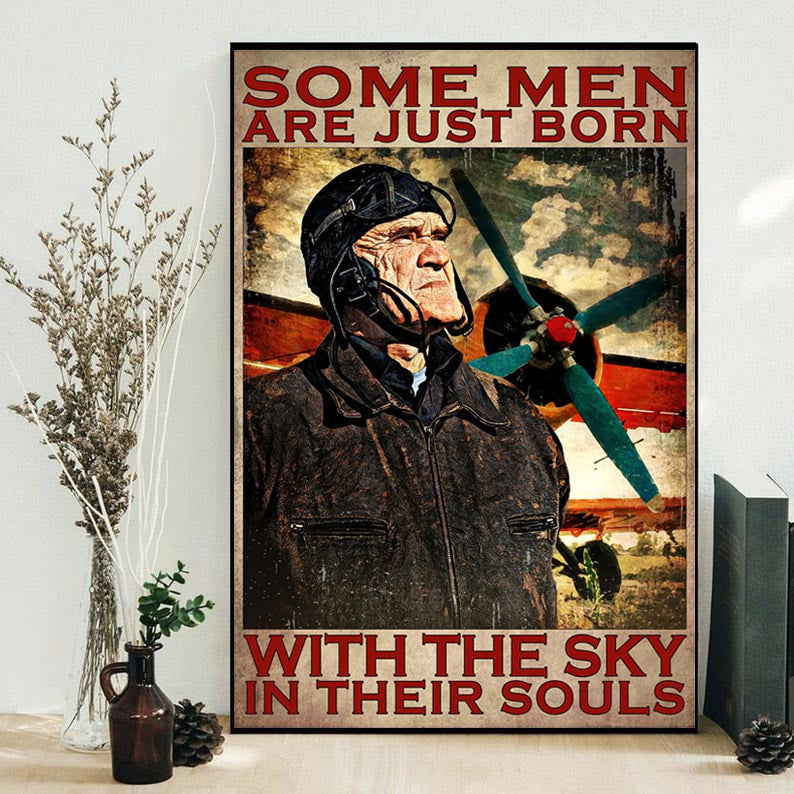 Pilot Some Men Are Just Born With The Sky In Their Souls Vintage - Vertical Poster - Owls Matrix LTD