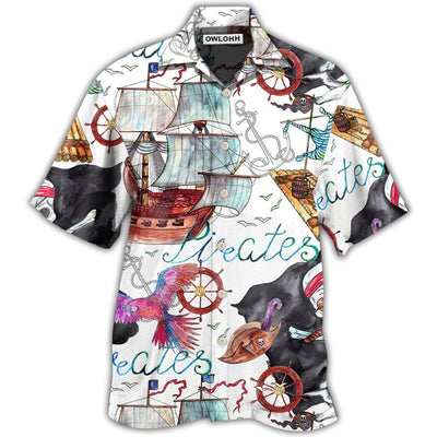 Hawaiian Shirt / Adults / S Pirate Ship Anchor White Style - Hawaiian shirt - Owls Matrix LTD