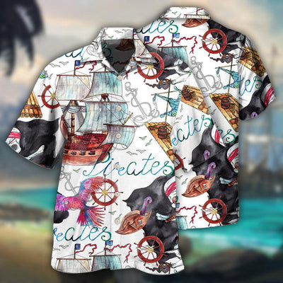 Pirate Ship Anchor White Style - Hawaiian shirt - Owls Matrix LTD