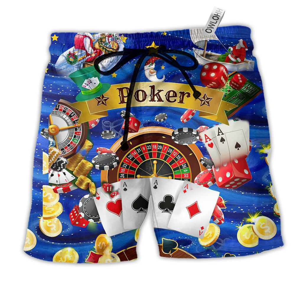 Beach Short / Adults / S Poker Gambling Born To Play Forced To Work Style - Beach Short - Owls Matrix LTD