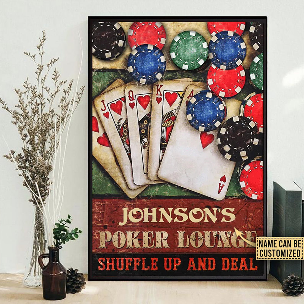 Poker Lounge Shuffle Up And Deal Personalized - Vertical Poster - Owls Matrix LTD