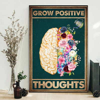 Psychology Grow Positive Thoughts - Vertical Poster - Owls Matrix LTD