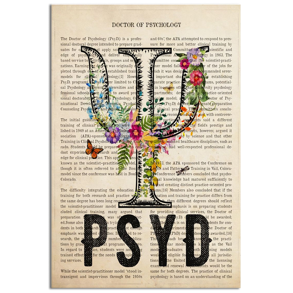 12x18 Inch Psychology PSYD Style Lover - Vertical Poster - Owls Matrix LTD