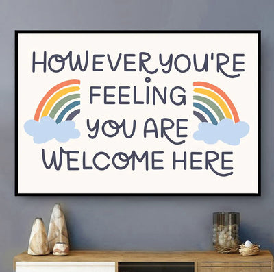 Psychology You Are Welcome Here - Horizontal Poster - Owls Matrix LTD