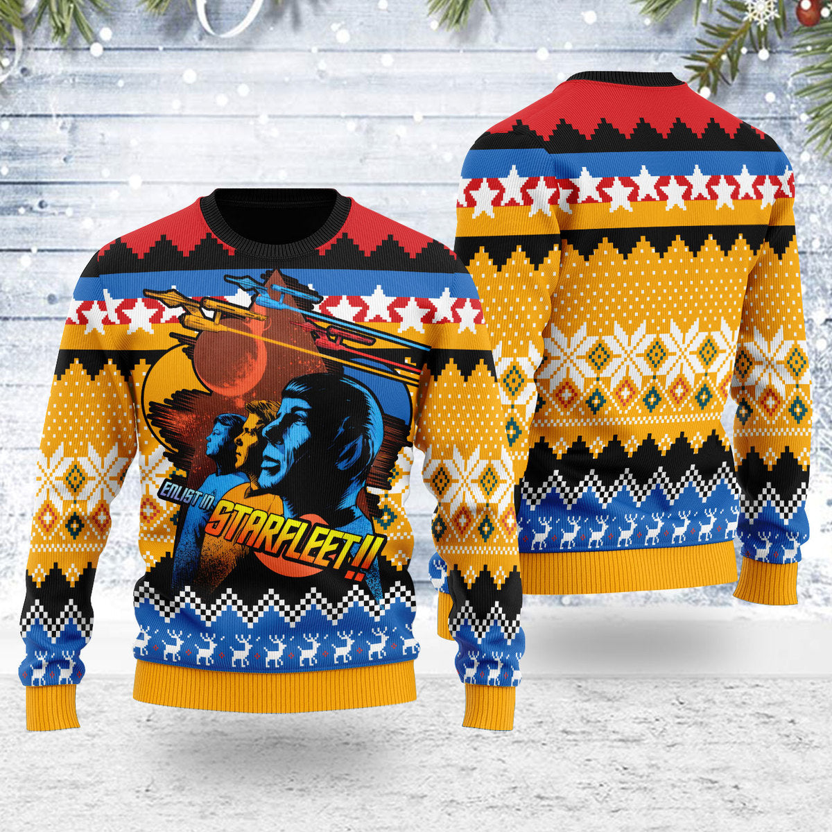 Star Trek Enlist in Starfleet!! Christmas - Sweater - Ugly Christmas Sweater
