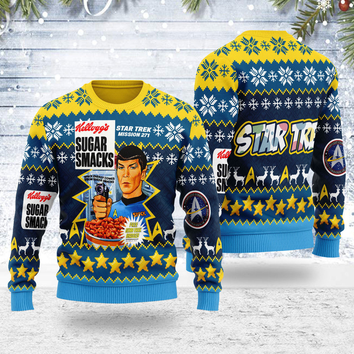 Star Trek Sugar Smacks ST Mission271 Christmas - Sweater - Ugly Christmas Sweater