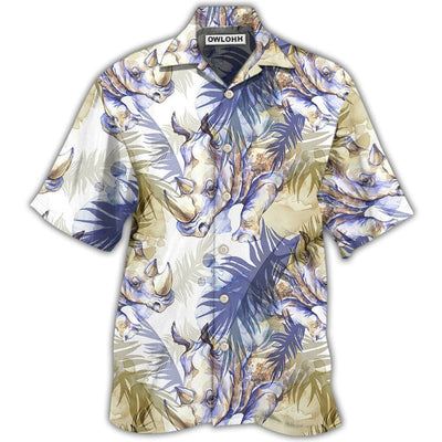 Hawaiian Shirt / Adults / S Rhino Art Tropical Leaf Style - Hawaiian Shirt - Owls Matrix LTD