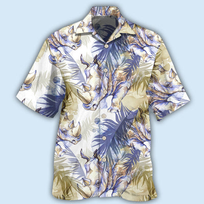 Rhino Art Tropical Leaf Style - Hawaiian Shirt - Owls Matrix LTD
