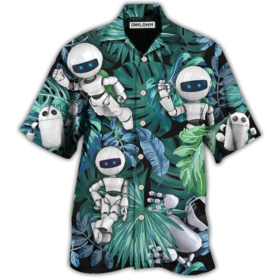 Hawaiian Shirt / Adults / S Robot Tropical Leaf So Excited - Hawaiian Shirt - Owls Matrix LTD