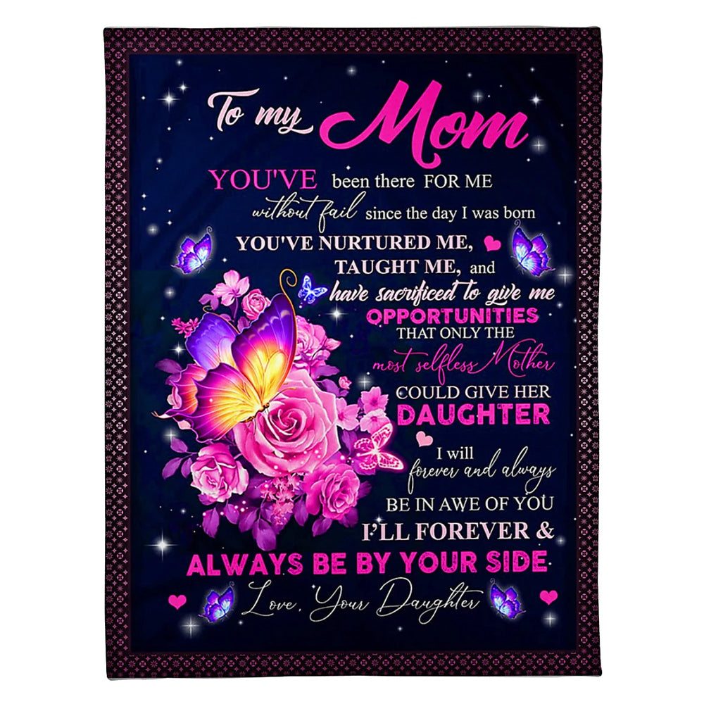 50" x 60" Rose To My Loving Mother Her Daughter - Flannel Blanket - Owls Matrix LTD