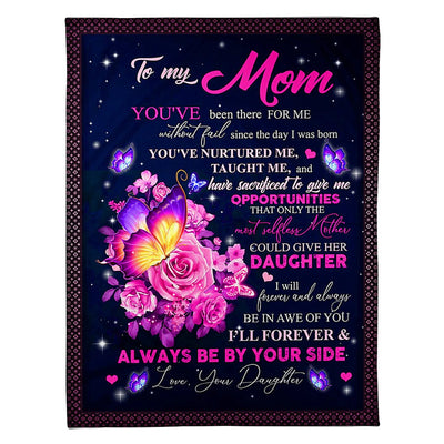 50" x 60" Rose To My Loving Mother Her Daughter - Flannel Blanket - Owls Matrix LTD