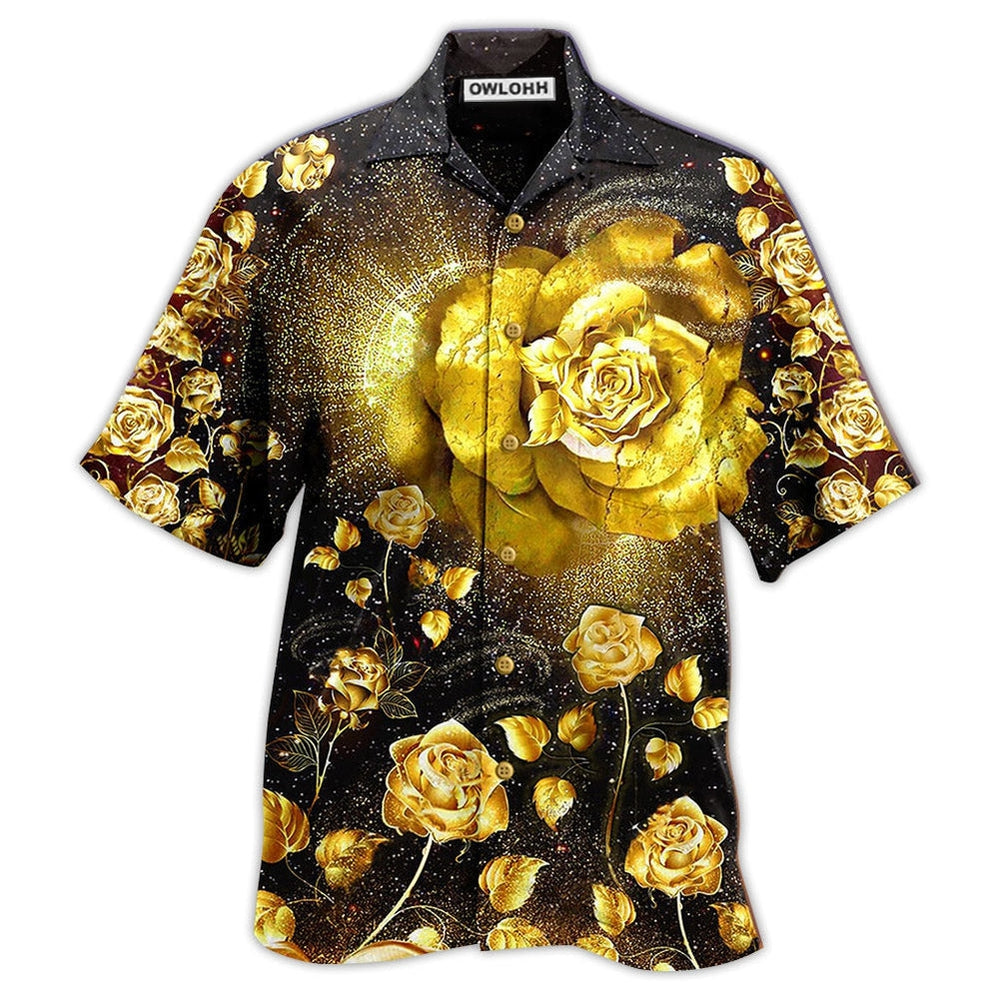Hawaiian Shirt / Adults / S Rose Gold Flowers - Hawaiian Shirt - Owls Matrix LTD
