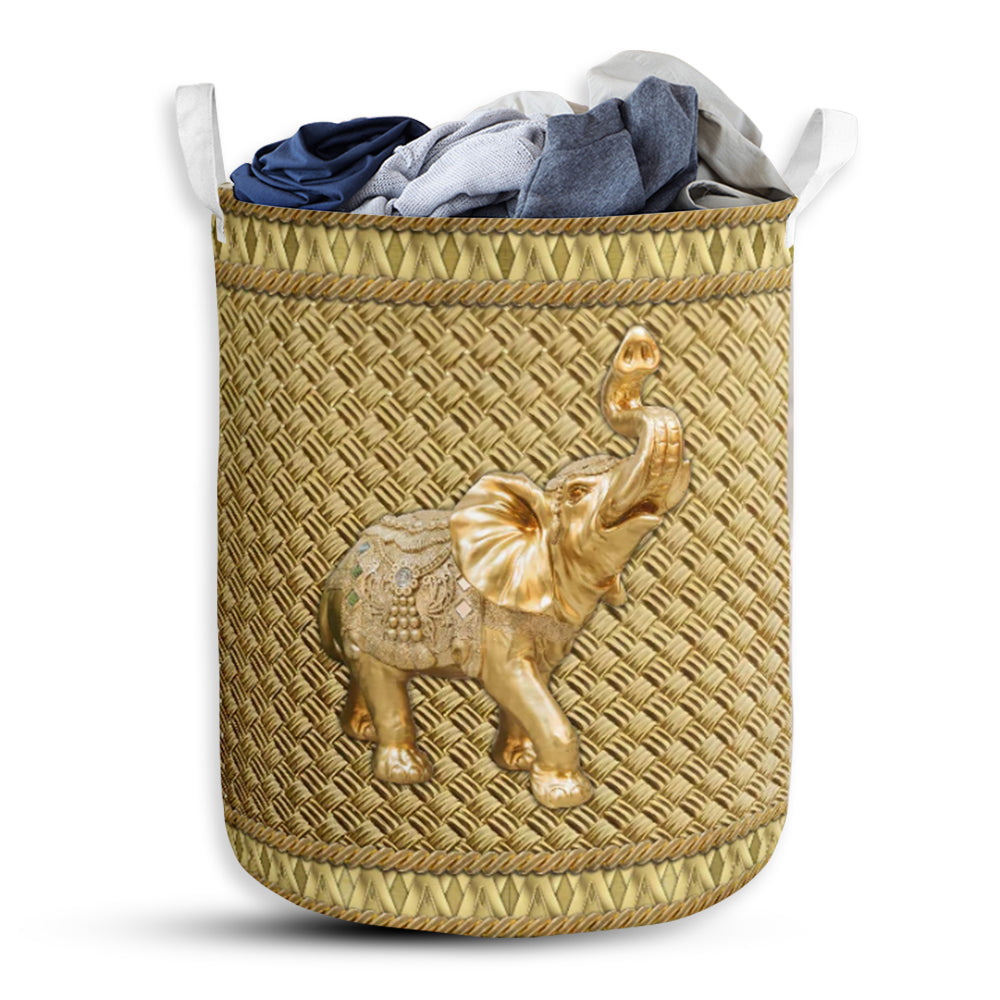 Elephant Royal Yellow Style - Laundry basket - Owls Matrix LTD