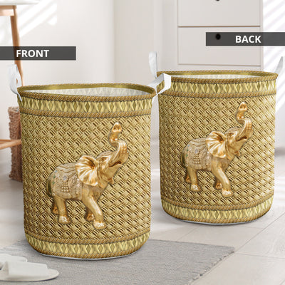 Elephant Royal Yellow Style - Laundry basket - Owls Matrix LTD
