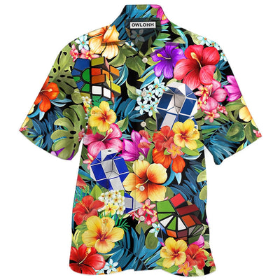 Hawaiian Shirt / Adults / S Rubik Snake Tropical Style With Flower - Hawaiian Shirt - Owls Matrix LTD