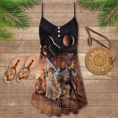 Star Wars No One's Ever Really Gone - V-neck Sleeveless Cami Dress