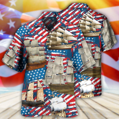 Sailing America Independence Day - Hawaiian Shirt - Owls Matrix LTD