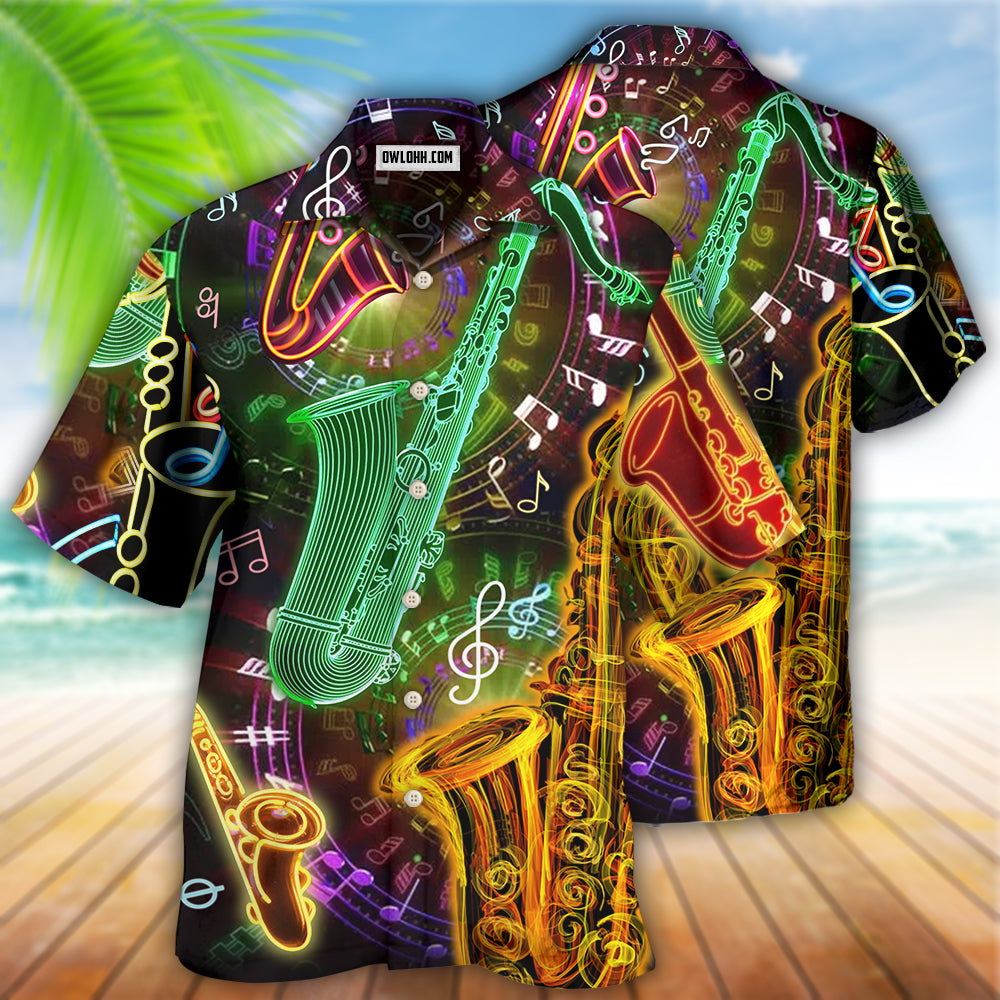 Saxophone Music Love Life Hobby Style - Hawaiian Shirt - Owls Matrix LTD
