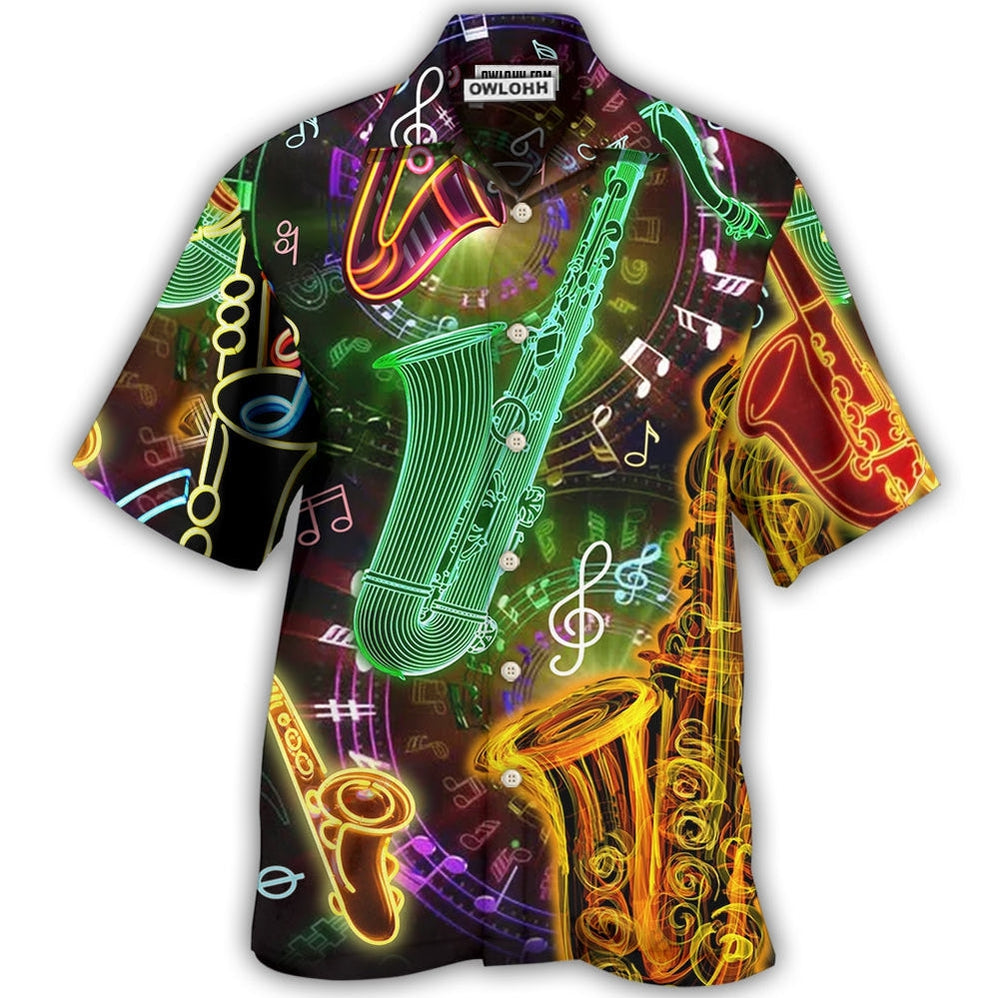 Hawaiian Shirt / Adults / S Saxophone Music Love Life Hobby Style - Hawaiian Shirt - Owls Matrix LTD
