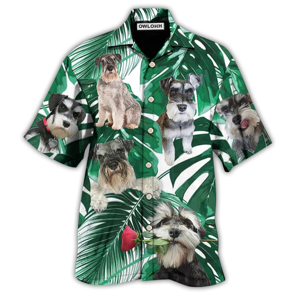 Hawaiian Shirt / Adults / S Schnauzer Miniature Tropical Leaf - Hawaiian Shirt - Owls Matrix LTD
