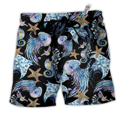 Beach Short / Adults / S Sea Animals Cool Style - Beach Short - Owls Matrix LTD