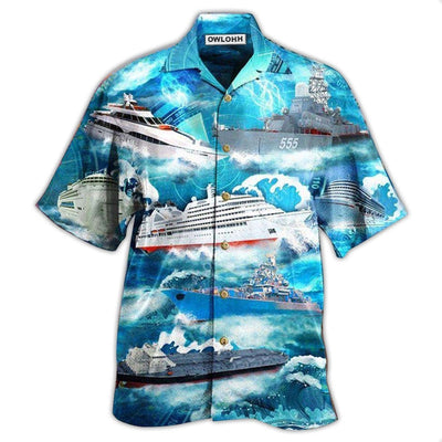Hawaiian Shirt / Adults / S Ship Over Sea - Hawaiian Shirt - Owls Matrix LTD