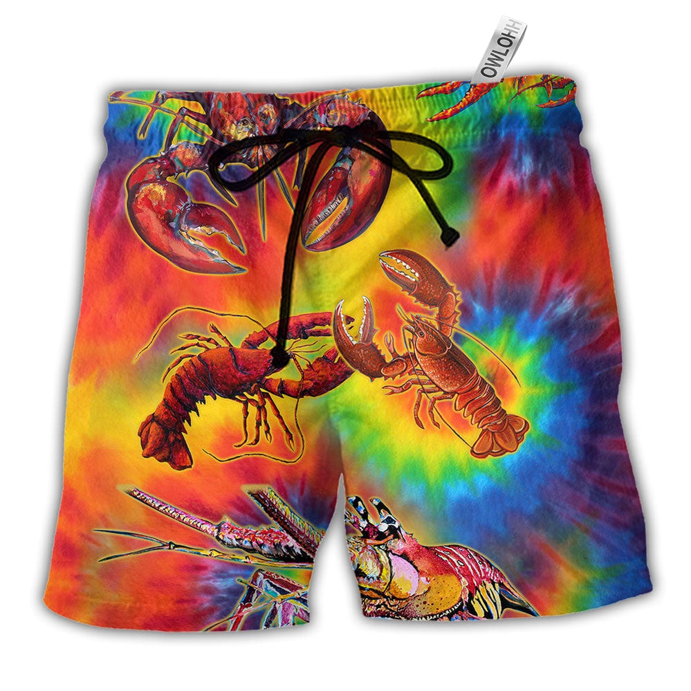 Beach Short / Adults / S Shrimp Red Love Rainbow Colorful - Beach Short - Owls Matrix LTD