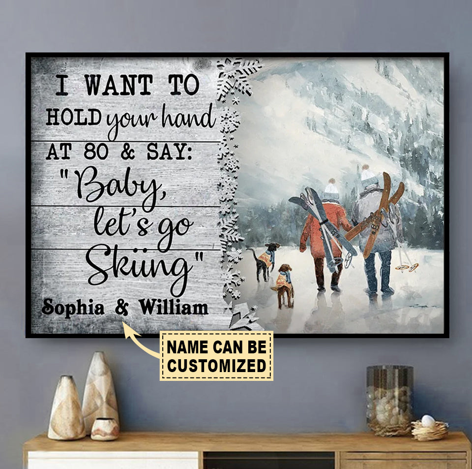 Skiing I Want To Hold Let's Go Personalized - Horizontal Poster - Owls Matrix LTD
