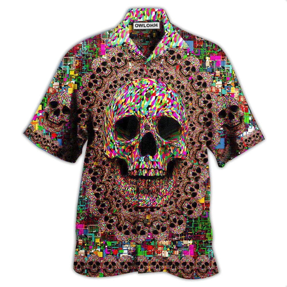 Hawaiian Shirt / Adults / S Skull Amazing Smiling - Hawaiian Shirt - Owls Matrix LTD