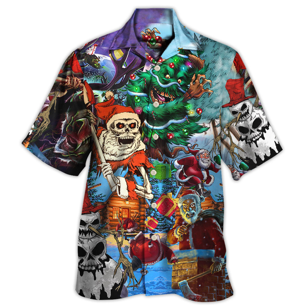 Hawaiian Shirt / Adults / S Skull And Christmas Scary Style - Hawaiian Shirt - Owls Matrix LTD