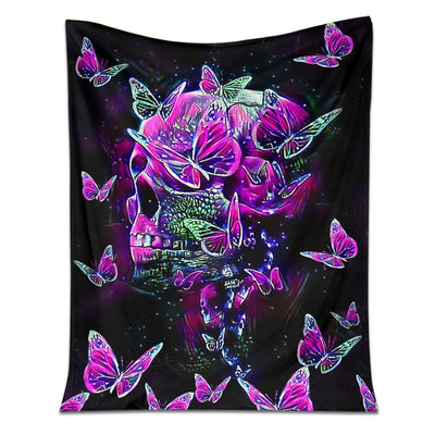 50" x 60" Skull Butterfly Amazing Story - Flannel Blanket - Owls Matrix LTD