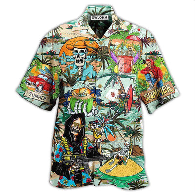 Hawaiian Shirt / Adults / S Skull Chill Out Summer Beach - Hawaiian Shirt - Owls Matrix LTD