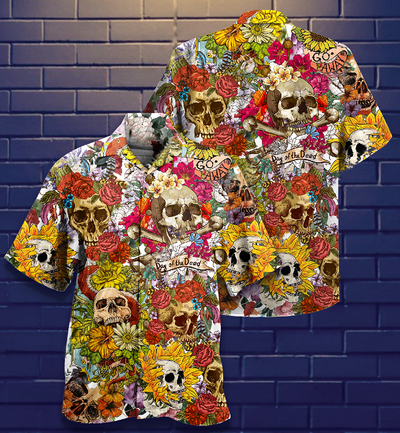 Skull Day Of The Dead Flower Skull - Hawaiian Shirt - Owls Matrix LTD