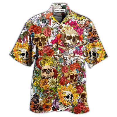 Skull Day Of The Dead Flower Skull - Hawaiian Shirt - Owls Matrix LTD