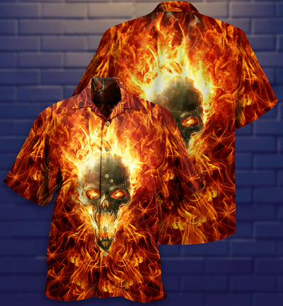 Skull Hot As Hell Psycho As Well - Hawaiian Shirt - Owls Matrix LTD