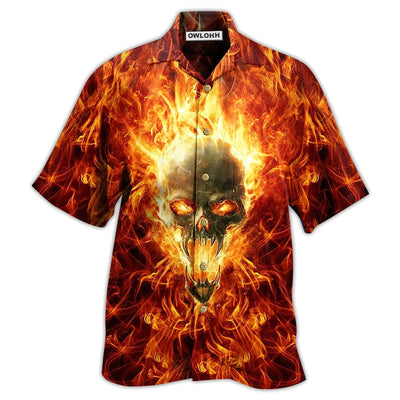 Hawaiian Shirt / Adults / S Skull Hot As Hell Psycho As Well - Hawaiian Shirt - Owls Matrix LTD